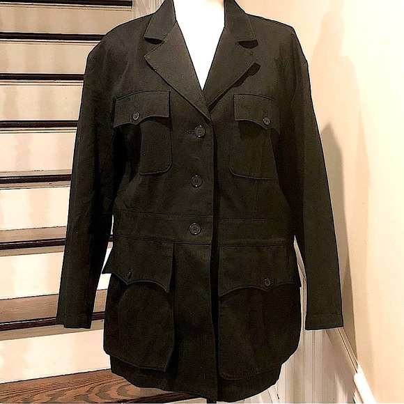 Ralph Lauren Jackets & Blazers - RALPH LAUREN Women’s Black Long Sleeve Multi Pocket Button Front Peacoat Size 6